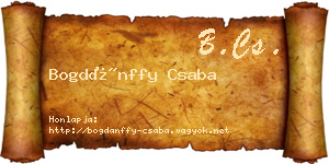 Bogdánffy Csaba névjegykártya